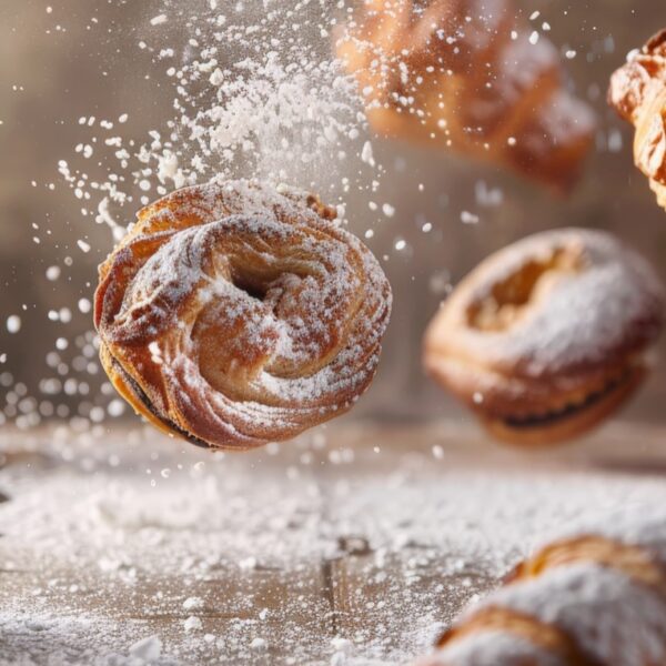 Värskelt küpsetatud croissant ja muffin Magusamaks kondiitriäri Tartu